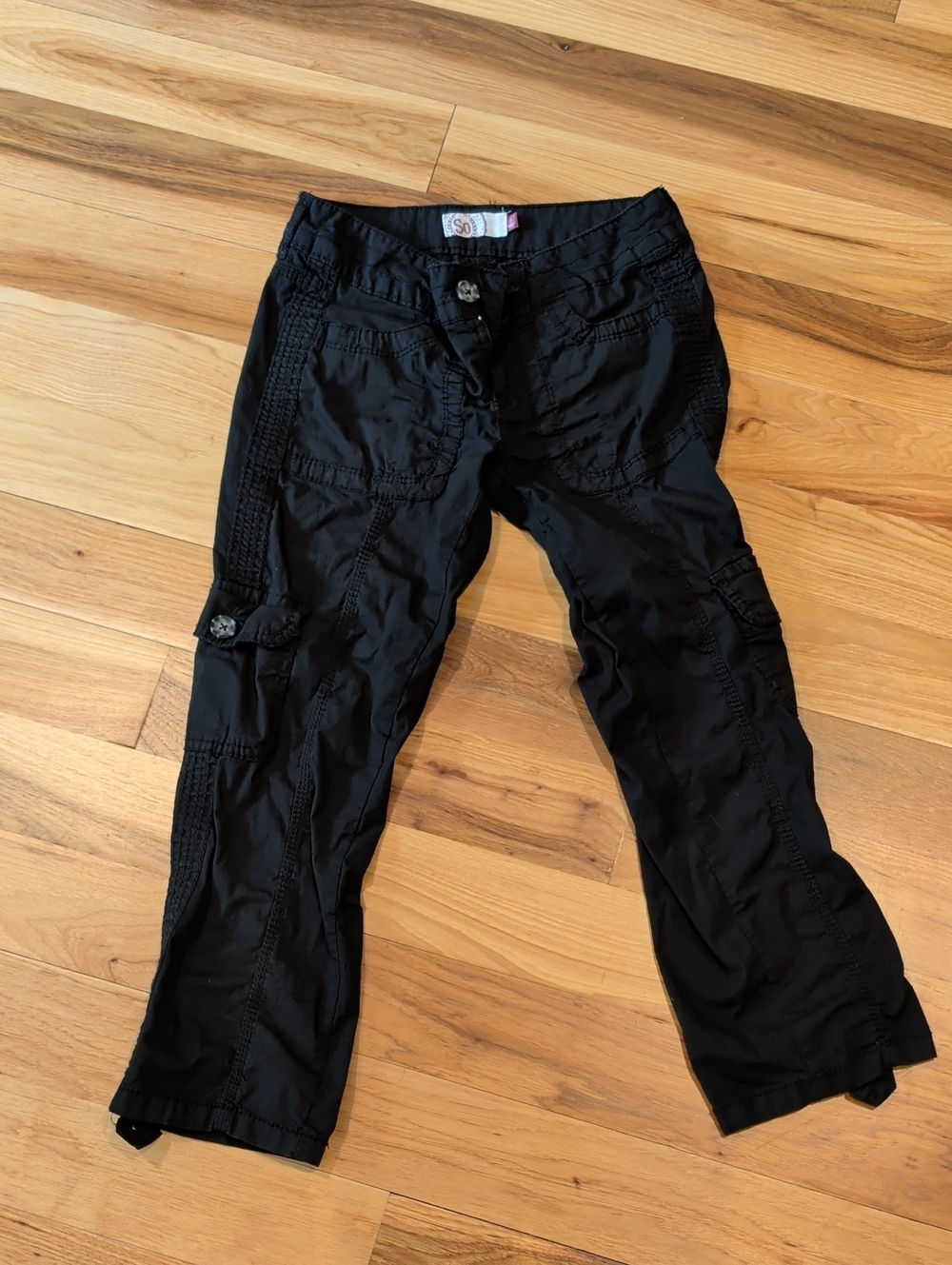 SO Black Cargo Pants with Label Detail